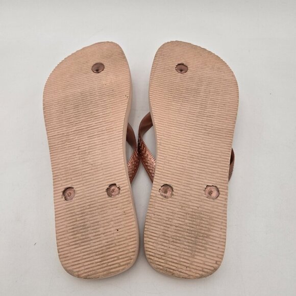 HAVAIANAS blush Pink Rubber Thong Flip Flop Sandals 39 40 9 10 Beach Bohemian - Picture 5 of 7